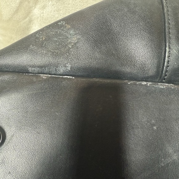 TUMI 22"x10"x17" Black LEATHER Weekender Duffel DUFFLE BAG Travel 92153D4 *Read* - Picture 7 of 13